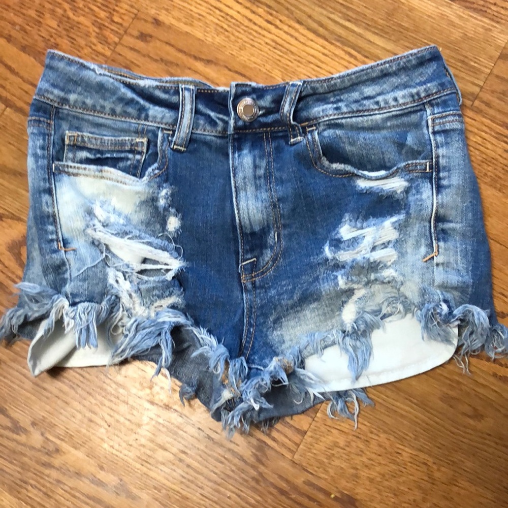 AE high rise denim shorts